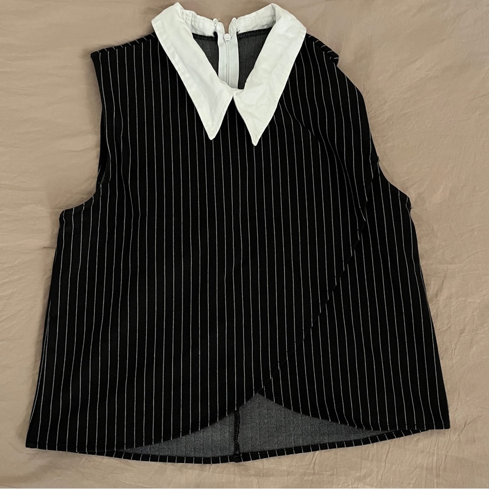 Black and White Stripped Vest